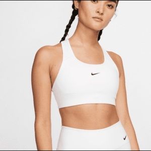 Nike Swoosh Sports Bra Racerback White Size XL